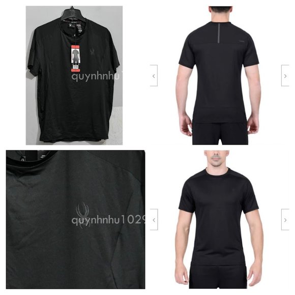 NWT Spyder Men's Active short Sleeve Tee T-Shirt ProWeb in  black - Picture 1 of 6